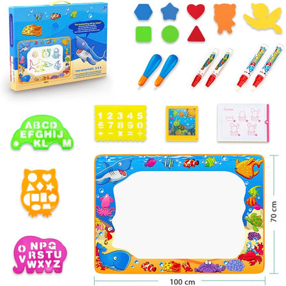 Water Doodle Mat - Kids Painting Writing Doodle Toy Board - Color Doodle Drawing Mat Bring Magic Pens Educational Toys for Age 3 4 5 6 7 8 9 10 11 12 Year Old Girls Boys Age Toddler Gift (Pink)