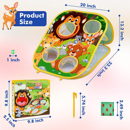 Animal Bean Bag Toss Game Toy Outdoor Toss Game, Family Party Party Supplies for Kids, Gift for Boys Birthday or Christmas for Toddlers Ages 3 4 5 6 Year Old